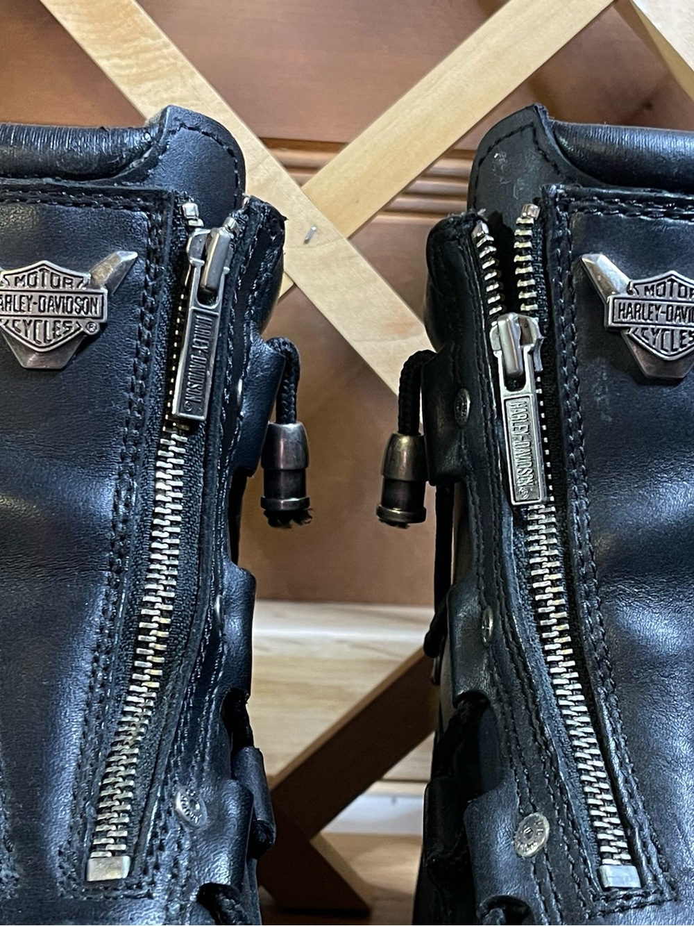 NWOT Unique Harley-Davidson Black Leather Lace-Up Leather Motorcycle Boots Sz 9 - Picture 10 of 15